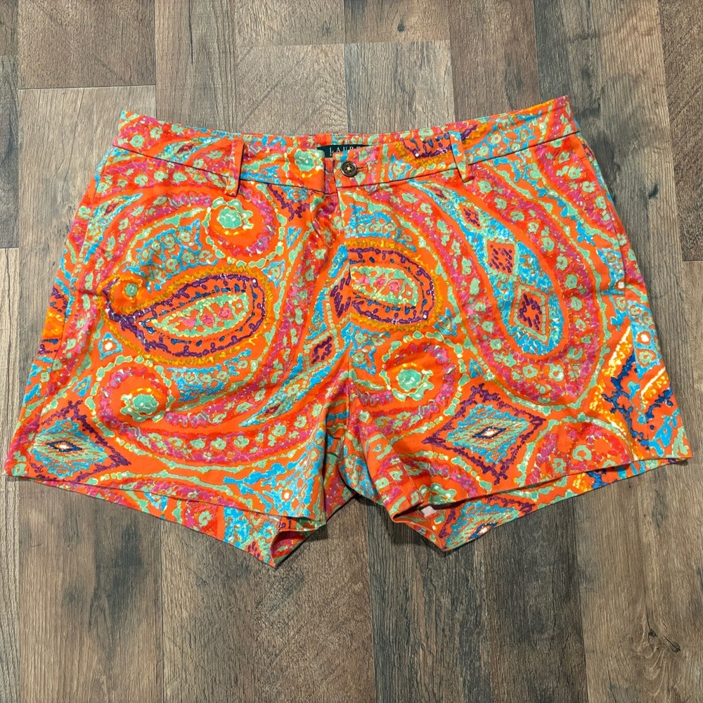 LAUREN Ralph Lauren Vibrant Paisley Women's Shorts Petite size 10